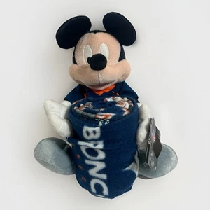 NFL Disney Mickey Mouse Denver Broncos 00 Plush Stuffed Throw & Pillow Set 2012 - Picture 1 of 11