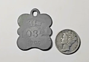 1900 dog tag, heavy brass, number 1034 no affiliation noted, $45.00 Buy it now - Picture 1 of 3