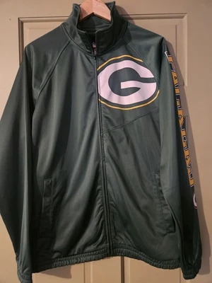 Green Bay Packers Warm Up Jacket Large GIII Apparel ZIP Polyester Gold Green - Image 1 of 4