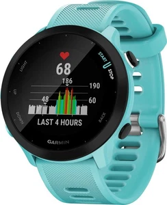 Garmin Forerunner 55 42mm Kunststoffgehäuse-Schwarz mit Silikonarmband in Türkis - Bild 1 von 6