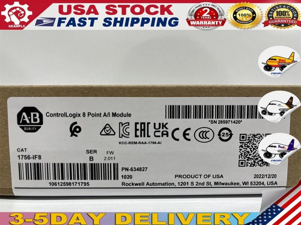 nEW IN BOX Allen-Bredley 1756-IF8 Ser A ControlLogix 8 Point A/I Module 1756IF8 - Image 1 of 1