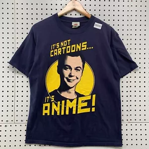 Big Bang Theory Shirt Blue Yellow Sheldon Its Not Cartoon ANIME Adult M 20x26.5 - Picture 1 of 17