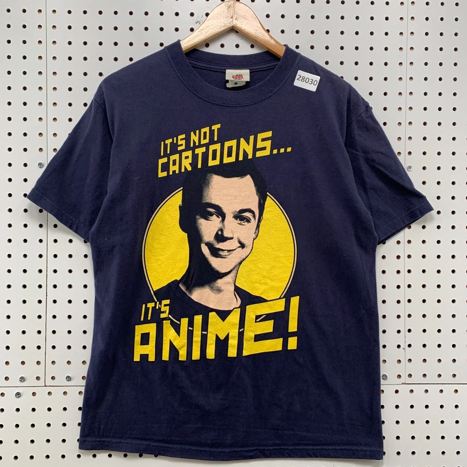 Big Bang Theory Shirt Blue Yellow Sheldon Its Not Cartoon ANIME Adult M 20x26.5 - Image 1 of 4