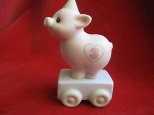 Precious Moments Birthday Train 1985 - Piggy for 3 Yrs old #15954 - Picture 1 of 12
