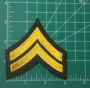 (2) Parche cabo Chevron tamaño 3" - Policía - 2 rayas azul marino/dorado/negro - Imagen 1 de 4