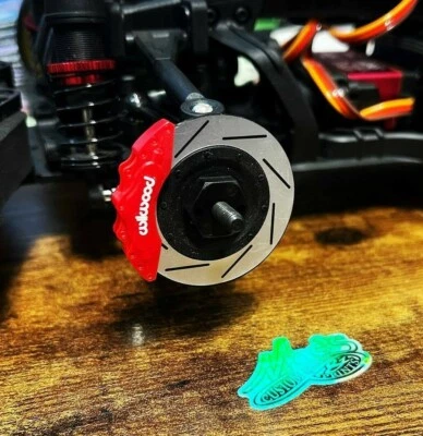 MAC'S CUSTOM DESIGNS & PRINTS NEW 1/10 RC Drift Stickers / Decals for brake calipers - pads Brembo Wilwood 4pk