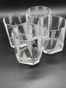 FOUR VTG Aderia Japan Old Fashioned Whiskey Rocks Sleek Modern Geometric MCM - Picture 1 of 7