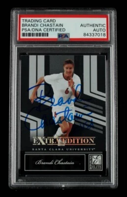 Brandi Chastain Signed 2007 Donruss Elite Extra Edition #81 Inscribed USA PSA B - Image 1 of 2