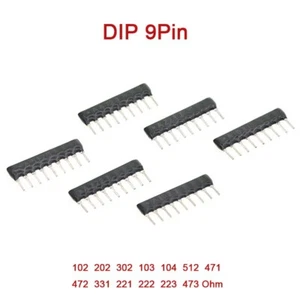 Resistencia de matriz de red DIP 9 pines valores A09 de resistencia de red 220R-100K ohmios - Imagen 1 de 5