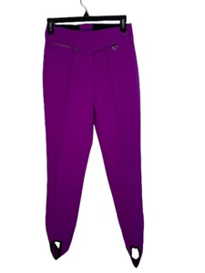 Vintage Obermeyer Womens 8 R Stirrup Stretch Pants Ski Snow Wool Blend Purple - Picture 1 of 12