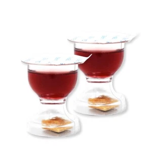 Coupe préremplie Communion Mondiale Vin et Pain Sacramentel - Pack de 100 - Photo 1 sur 6