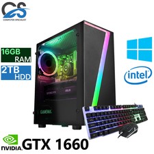 Gaming PC Desktop i3 i5 i7 2TB 16GB RAM NVIDIA GTX 1660 Windows 10 Computer WiFi