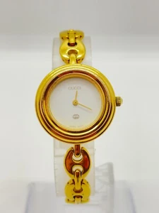 [Exc+5] Gucci 11/12 change bezel White Red Vintage Watch Used Working - Picture 1 of 14