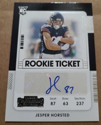 JESPER HORSTED 2021 PANINI CONTENDERS ROOKIE TICKET AUTO #284 BEARS RC  - Image 1 of 2