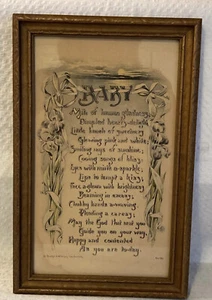 Antique (1919) Delightful Baby Poem & Gilted Frame, 11"T by 7"W, Reinthal & New - Picture 1 of 11