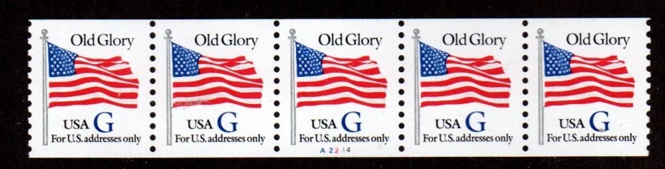 #2890 Blue G rate   PNC-5  Pl #A2214 - MNH - Image 1 of 1
