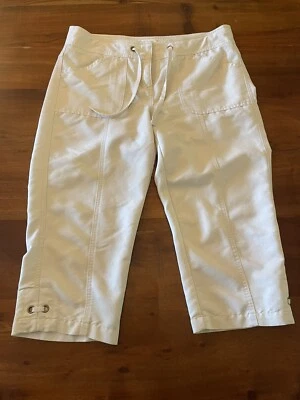 Pantalones capri recortados NORTHERN REFLECTIONS para mujer talla 6 beige mezcla de rayón Foto 1 de 4