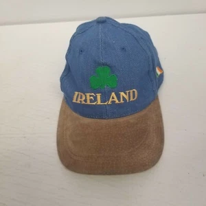 Vintage Ireland Souvenir Green 3 Leaf Clover Logo Strapback Adjustable Hat - Picture 1 of 6