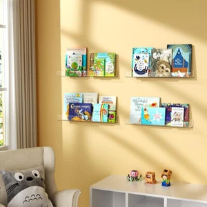 Peepaboo Clear Acrylic Shelves 30" Nursery Bookshelves Organizer - Picture 1 of 2