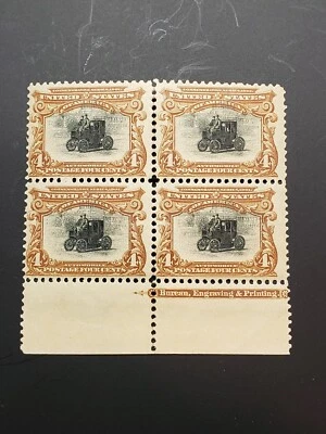 U.S. # 296 Block (4) 1901  PAN AM EXPO w/imprint VF- MNH - Image 1 of 2