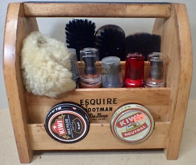 De colección Esquire Footman Zapato de Madera Shine Valet con Contenido de Limpieza y Cepillos Foto 1 de 4