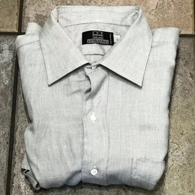 Camisa de vestir Ike Behar gris/plateada de segunda mano con puños franceses para hombre talla 17-37 de alto Foto 1 de 4