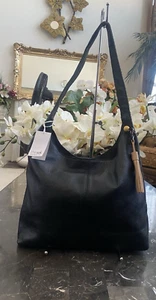 NWT The Sak Huntley  Black Genuine Leather Hobo Shoulder Bag, $229 - Picture 1 of 9