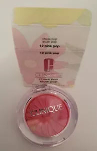 Clinique Cheek Pop Blush Pop 12 Rosa Pop 0,12 once Nuovo con scatola Bel Fiore Modellato Compatto - Foto 1 di 3