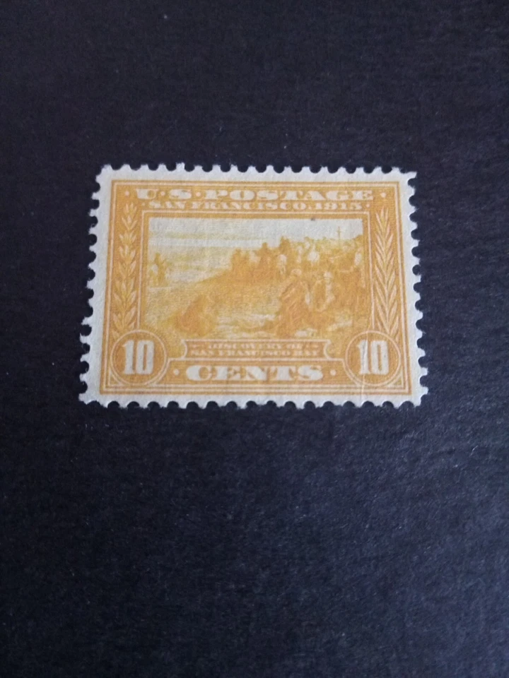 EE. UU. Sello de 1913, Panamá-Expo del Pacífico- #400. 10¢ amarillo, sin usar. CV $135,00 Foto 1 de 1