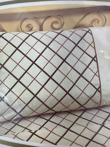 VTG JCpenney No Iron Percale Twin Flat Sheet ONLY Brown/Orange Diamond Pattern - Picture 1 of 7