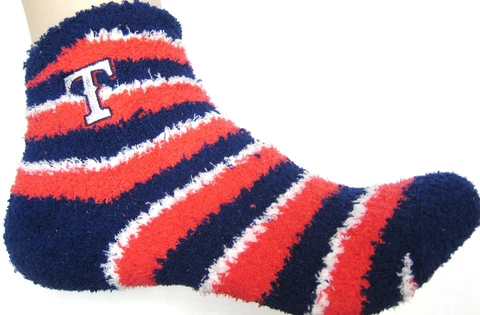 Texas Rangers  Candy Cane Socks Women's Fuzzy  M Medium 6-11 Men  5-10 Cover