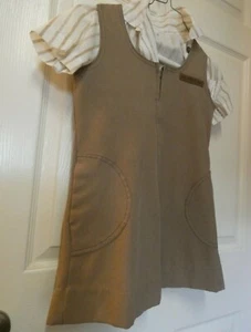 Vintage Girl Scout Uniform   Jumper and Shirt Size 8 - Picture 1 of 4