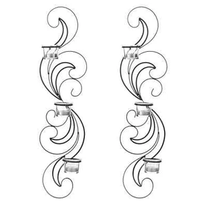 Set applique candela con filo lampada arricciacapelli montaggio a parete ferro nero portaluce - Foto 1 di 3