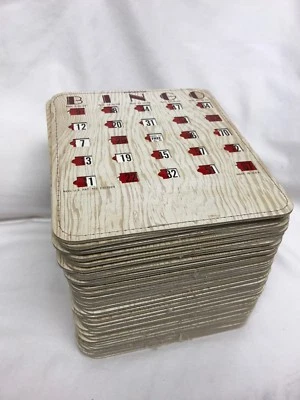 57 FINGER-TIP BINGO SHUTTER CARDS Wood Grain Print - Image 1 of 4