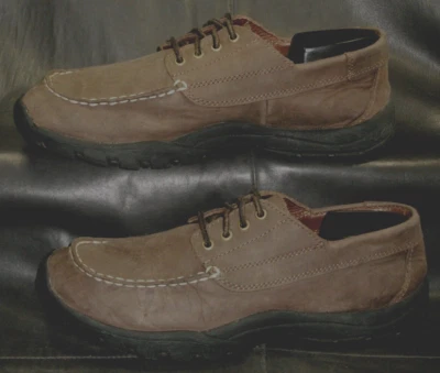 L.L. Bean boy's kids brown leather lace up moc toe casual oxford shoes size US 5 - Image 1 of 4