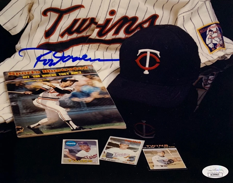 Minn Twins Hall of Famer ROD CAREW igned 8X10 Collage Photo AUTO - JSA - Image 1 of 1