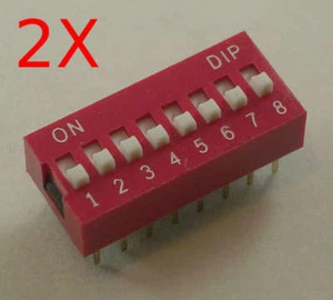 2X Switch Interruptor DIP 2.54mm 8 vias - Imagen 1 de 1
