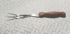 11" Cutco No 27 Stainless Carving Fork w/Dark Brown Handle Made in USA