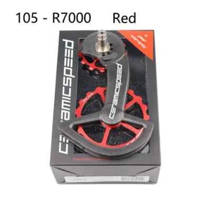 Road Bike Carbon Fiber Ceramics Bearing Guide Wheel Rear Pulley for Transmission - Picture 1 of 40