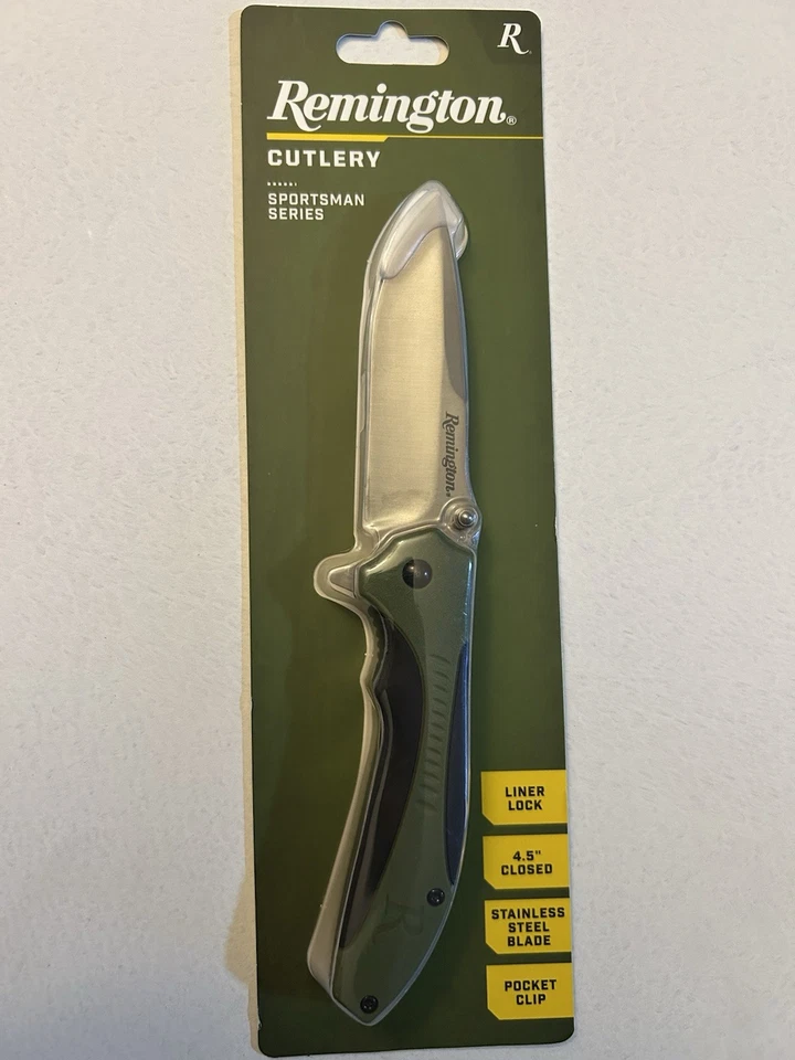 Remington Sportsman Folder Od Green/Blk Molded Handle 4.5" Ss 15672