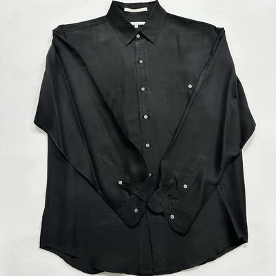 Perry Ellis Hombre Talla M Negro 100% Seda Clásico Diversión Noche Lujo Foto 1 de 4