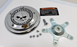 Harley Davidson OEM Willie G Skull Air Cleaner Cover Silver Chrome New / No Box - Bild 1 von 2