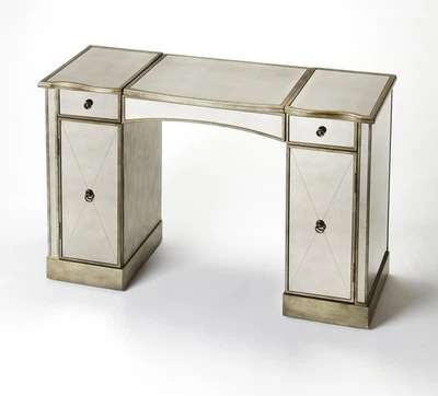 Espejo tocador antiguo de latón envejecido madera de estaño envejecido 2 puertas - Dra Foto 1 de 2