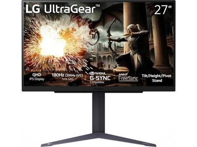 LG - UltraGear 27" IPS LED 180Hz 1-ms NVIDIA G-SYNC Compatible and AMD Freesync - Image 1 of 4