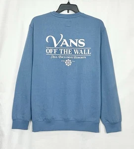 Vans Women’s Off The Wall Graphic Print Sweatshirt Color Blue Size L - Picture 1 of 2
