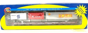 RTR Athearn #74210 85' All Purpose Flat Car-Trailer Train #970800+3 CONTAINERS - Picture 1 of 24