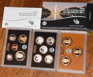 2016 US Mint Silver Proof Set W/ Box & COA 13 Coins - Picture 1 of 4