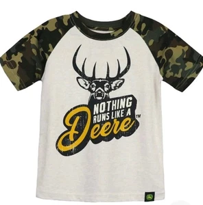 NEW John Deere Oatmeal Camo Short Sleeve Nothing Runs Like T-Shirt Size 7 - Picture 1 of 3