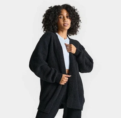 Nike Phoenix Cozy Knit Allover Print Womens SZ XL Cardigan Black FZ1711 010 - Image 1 of 4