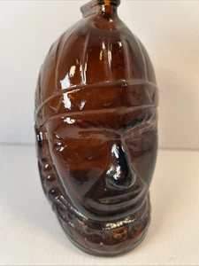 Vintage Wheaton Glass Amber Brown Lenape State Bank Figural Indian Warrior 1981 - Picture 1 of 15